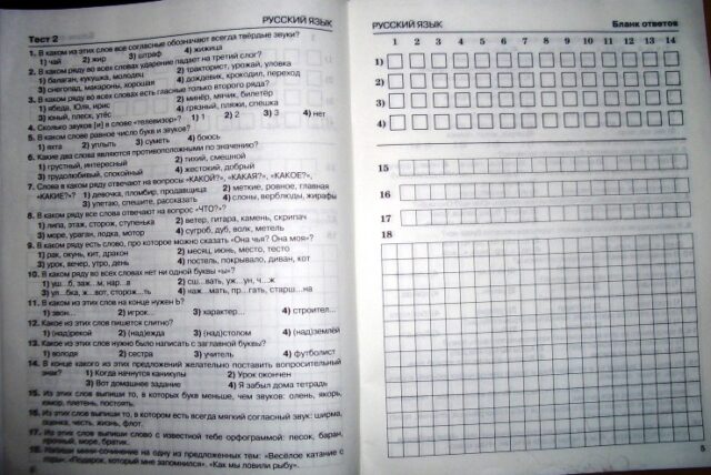 Итоговое тестирование. Русский язык. Математика 1 класс